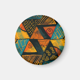 Farbiger Hintergrund mit afrikanischen Motiven Magnet