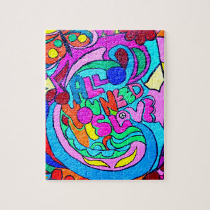farbiger Hippie-Puzzle mit funky Stil Puzzle