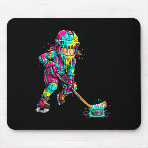 Farbiger Hockey-Eiscreme-Tropfspieler Mousepad