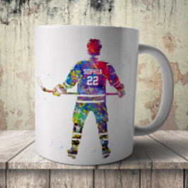 Farbiger Hockeyspieler Kaffeetasse