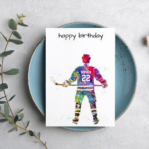 Farbiger Hockeyspieler Karte