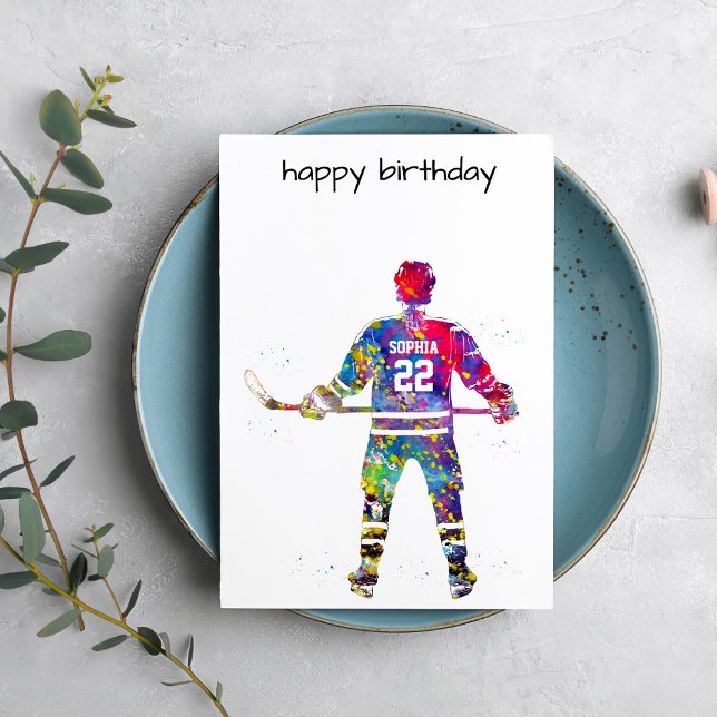 Farbiger Hockeyspieler Karte (Von Creator hochgeladen)