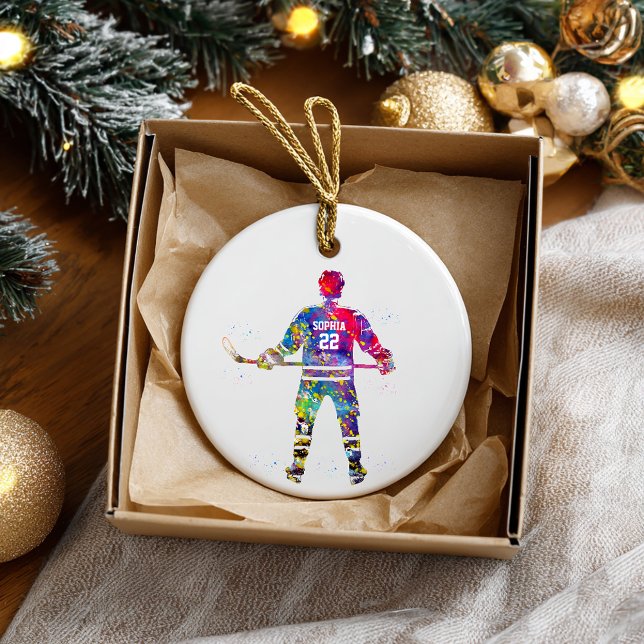 Farbiger Hockeyspieler Keramik Ornament (Von Creator hochgeladen)