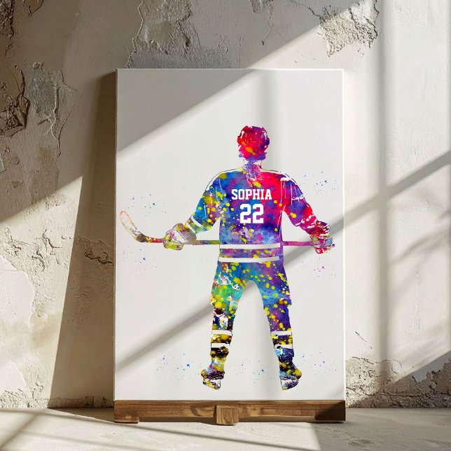 Farbiger Hockeyspieler Leinwanddruck (Von Creator hochgeladen)