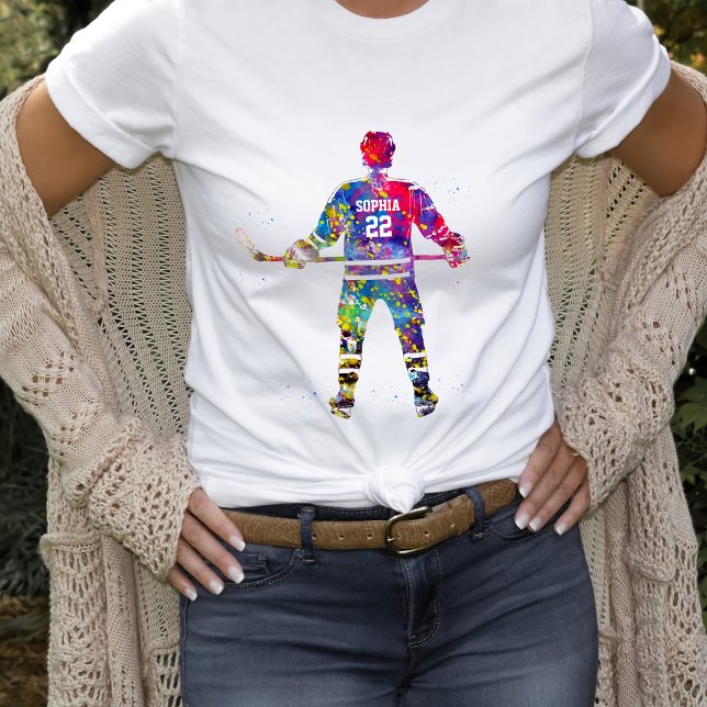 Farbiger Hockeyspieler T-Shirt (Von Creator hochgeladen)