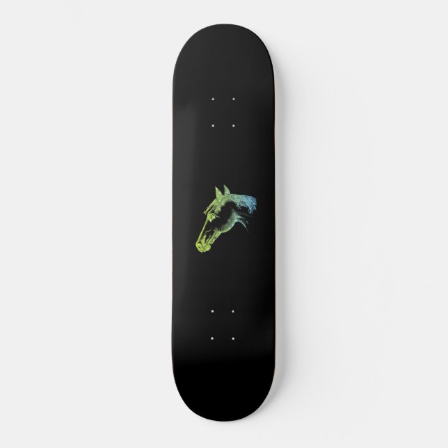 FARBIGER HORSEKOPF SKATEBOARD (Vorderseite)