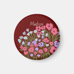 Farbiger Hübscher Blumenkohl + Individuelle Name Magnet