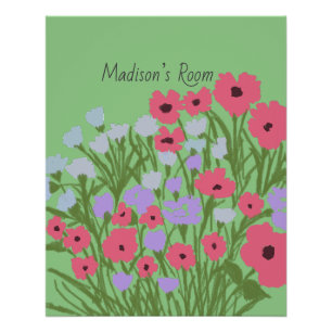 Farbiger Hübscher Blumenkohl + Individuelle Name Poster