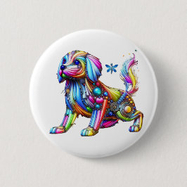 Farbiger Hund Button