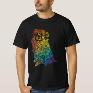 Farbiger Hund Tibetisch Spanisch Grafischer Hausti T-Shirt