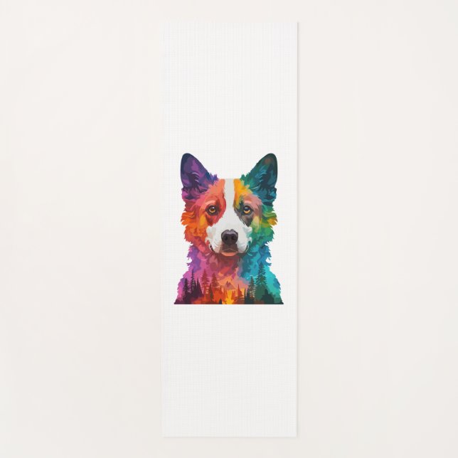 farbiger Hund Yogamatte (Vorderseite)