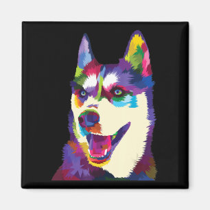 Farbiger Hundshund-Pop   Art Magnet