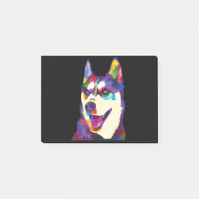 Farbiger Hundshund-Pop | Art Post-it Klebezettel (Vorderseite)