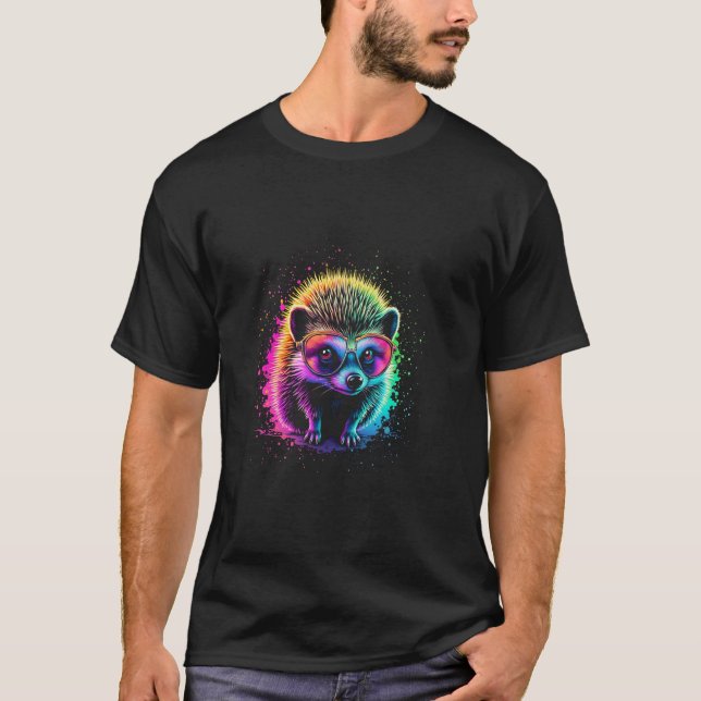 Farbiger Igel T-Shirt (Vorderseite)