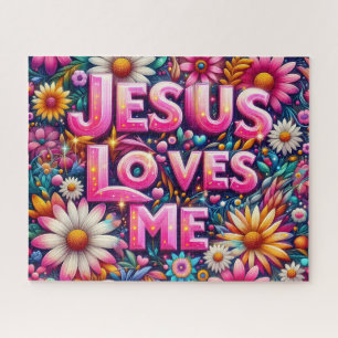 Farbiger Jesus liebt mich Puzzle