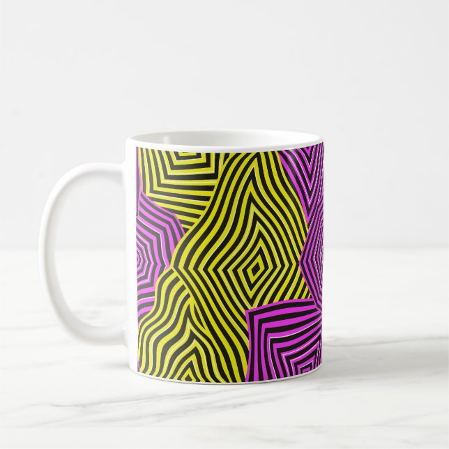 Farbiger Jugendstil Muster  Kaffeetasse (Links)