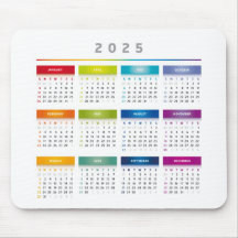 Farbiger Kalender 2025 - Rainbow Colors 3 Spalten