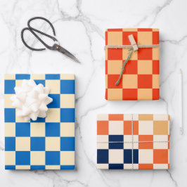 Farbiger Karo Prüfmuster Geschenkpapier Set