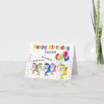 Farbiger Kids-Hai | Happy Birthday Karte<br><div class="desc">Farbenfrohe Kinder Geburtstagskarte mit verschiedenen farbigen Haie,  Ballons,  Sprinkle Konfetti,  die mit dem Namen und Alter der Kinder personalisiert werden kann.</div>