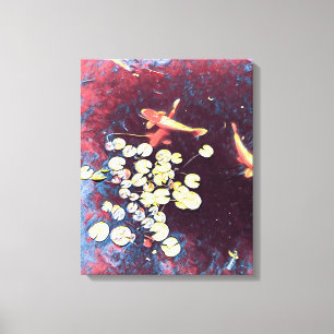 Farbiger Koi-Fisch Japanischer Fischteich Leinwanddruck