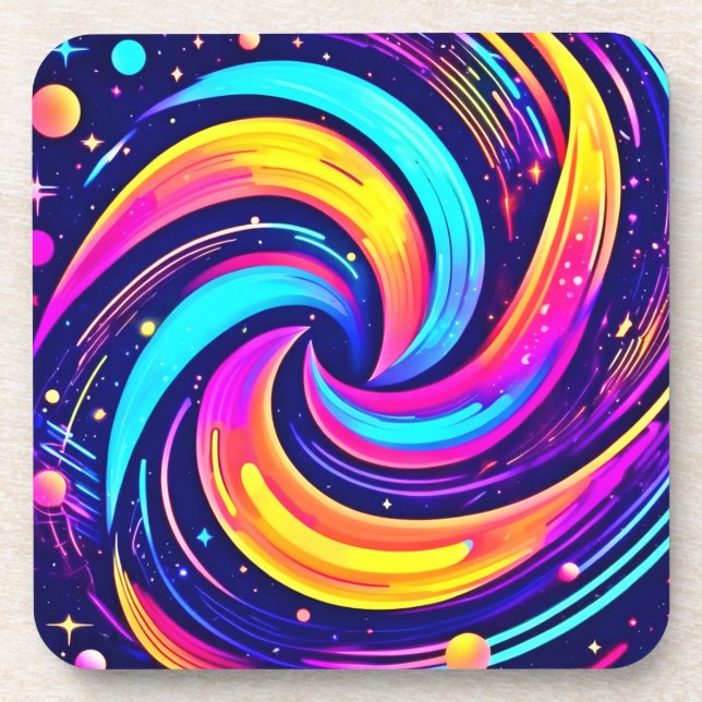 Farbiger kosmischer Swirl Getränkeuntersetzer (Vorderseite)