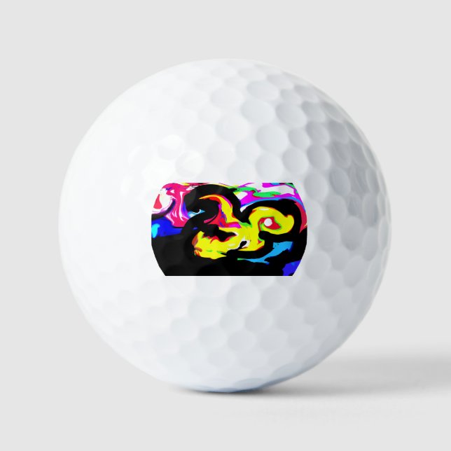 Farbiger Krake   Welle   Golfball (Vorderseite)