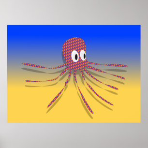 Farbiger Kraken Poster