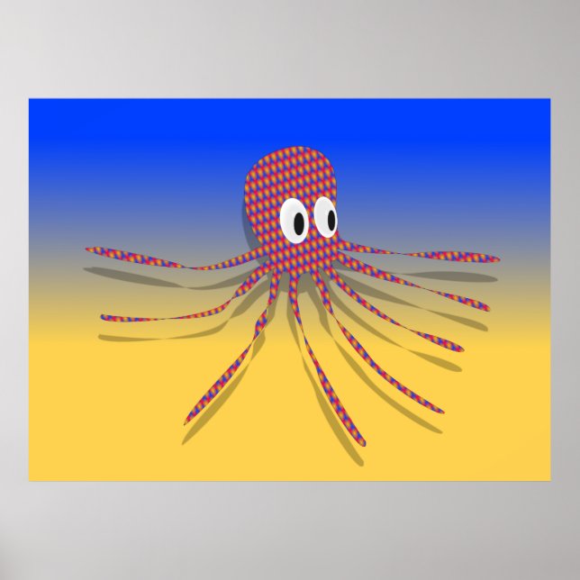 Farbiger Kraken Poster (Vorne)