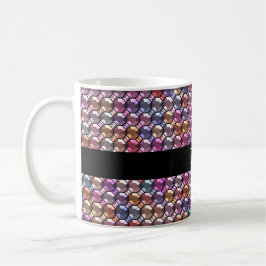 Farbiger Kristall mit individuelle Name Kaffeetasse