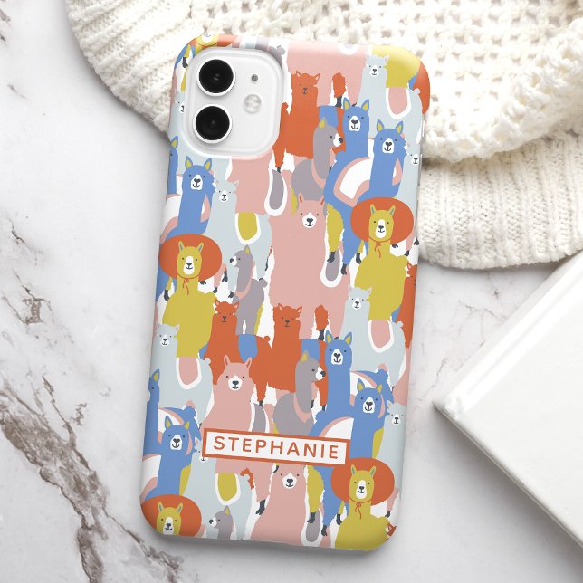 Farbiger Lama iPhone 15 Hülle (Von Creator hochgeladen)
