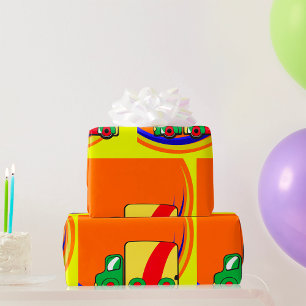Farbiger lebhafter Lieferwagen Geschenkpapier