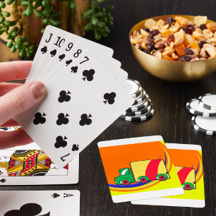 Farbiger lebhafter Lieferwagen Spielkarten