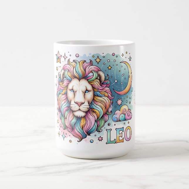 Farbiger Leo Sternzeichen Astrologie Löwe Kaffeetasse (Mittel)