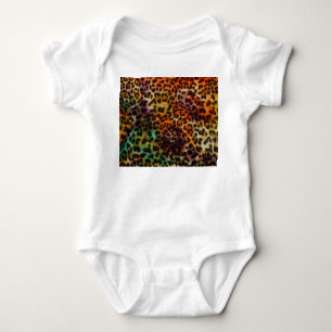 Farbiger Leopard: Abstrakte Vintage Textur Baby Strampler