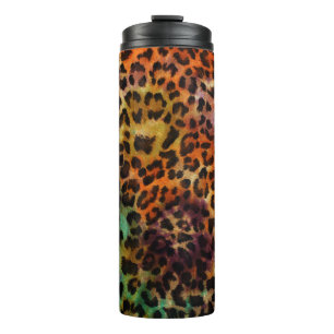 Farbiger Leopard: Abstrakte Vintage Textur Thermosbecher