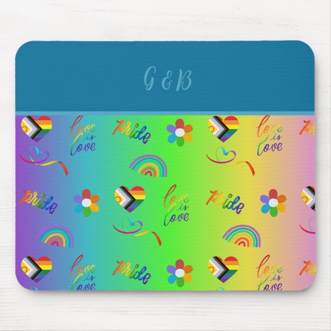 farbiger lgbtq Gay Pride Monat Mousepad (Vorne)