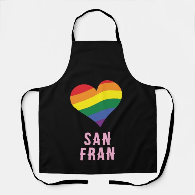 Farbiger LGBTQ+ Rainbow HEART Prix Benutzerdefinie Schürze (Vorderseite)