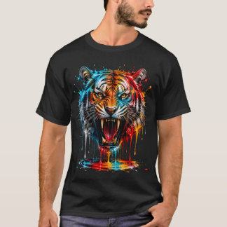Farbiger Löwenkönig Wilde Geist Kunst T-Shirt