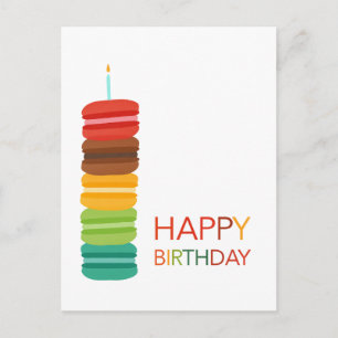 Farbiger Macaron-Stapel Alles Gute zum Geburtstag  Postkarte