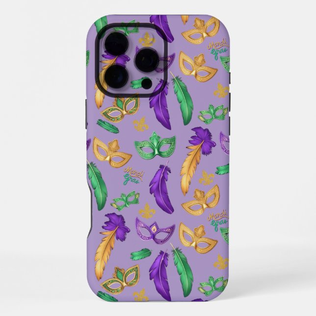 Farbiger Mardi Gras gemustert  iPhone Hülle (Rückseite)
