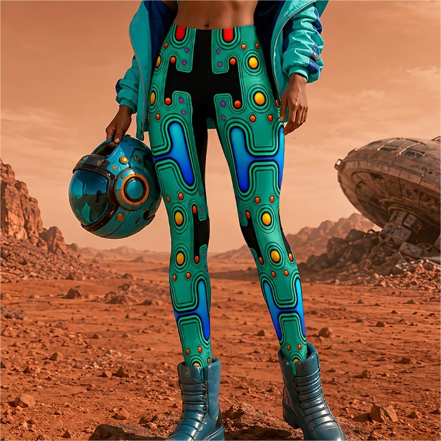 Farbiger mechanischer Android Futuristischer Robot Leggings (Von Creator hochgeladen)