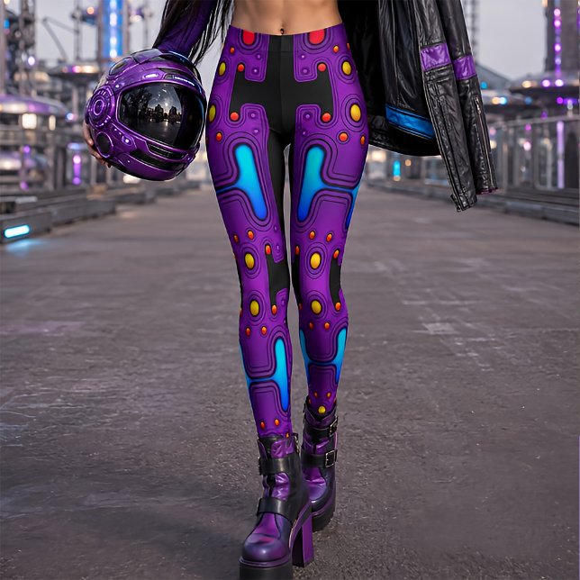 Farbiger mechanischer Android Futuristischer Robot Leggings (Von Creator hochgeladen)