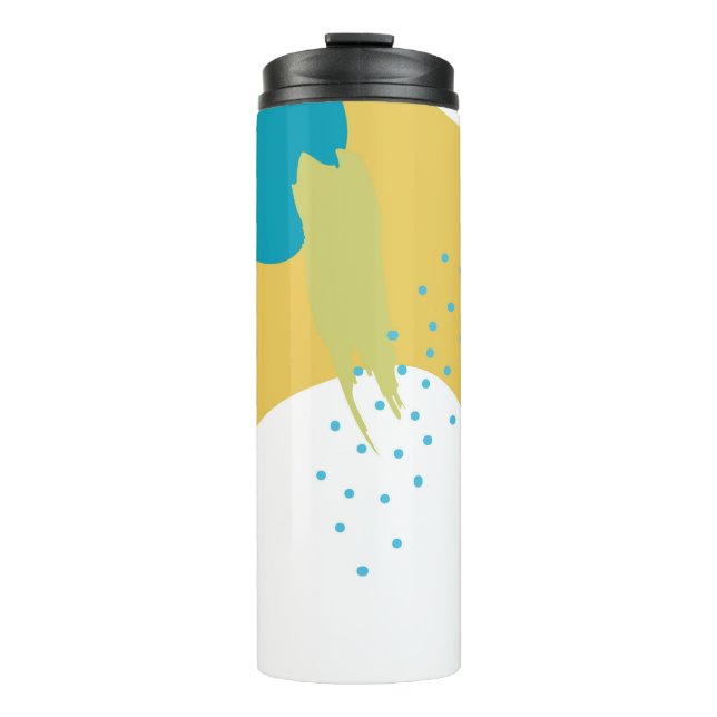 Farbiger Memphis-Designhintergrund Vintag80er, 90e Thermosbecher (Vorderseite)