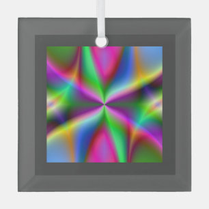 Farbiger metallischer Fraktalglanz Ornament Aus Glas