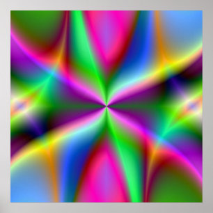 Farbiger metallischer Fraktalglanz Poster