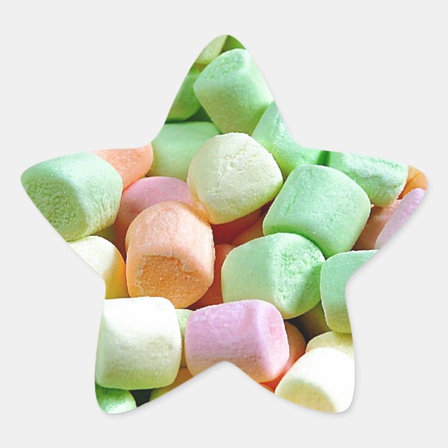 Farbiger Mini-Marshmallow-Druck Stern-Aufkleber (Vorderseite)