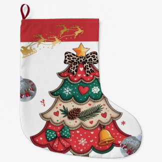 Farbiger moderner Weihnachtsbaum Großer Weihnachtsstrumpf