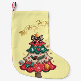 Farbiger moderner Weihnachtsbaum Kleiner Weihnachtsstrumpf