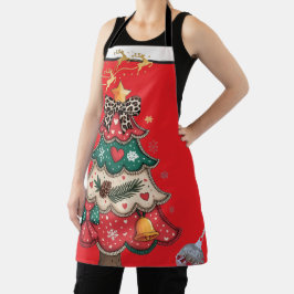 Farbiger moderner Weihnachtsbaum Schürze