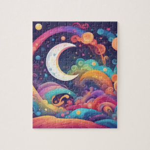 Farbiger Mond Puzzle